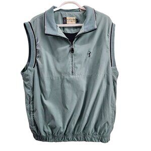 PGA Tour Originals Vest 1/4 Zip Teal Blue Large